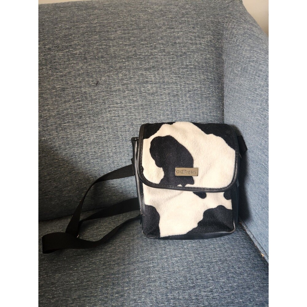 CD Projects Black & White Cow Print Crossbody Bag